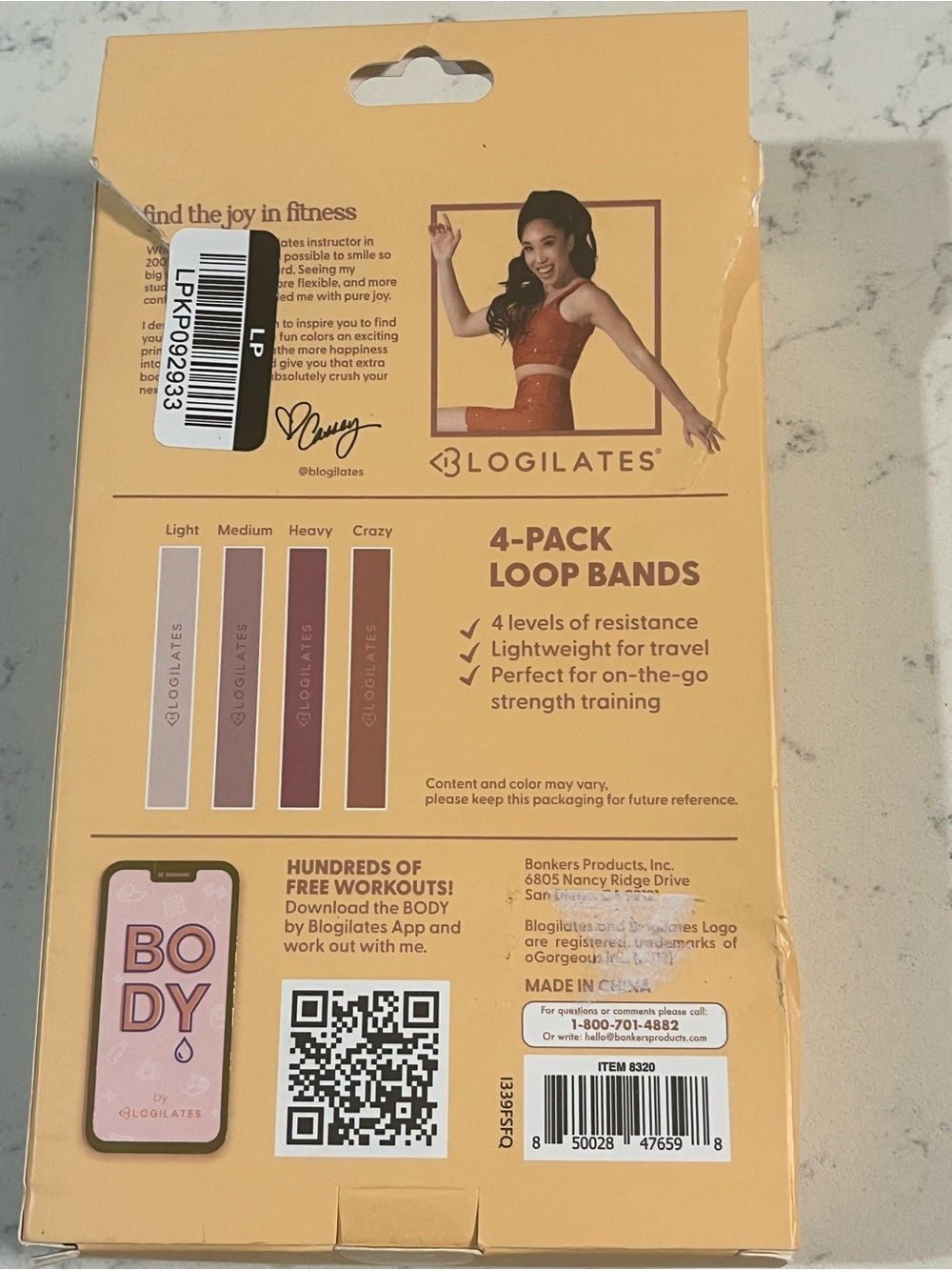 Logilates Women’s Loop Bands - Orange - Picture 2 of 2
